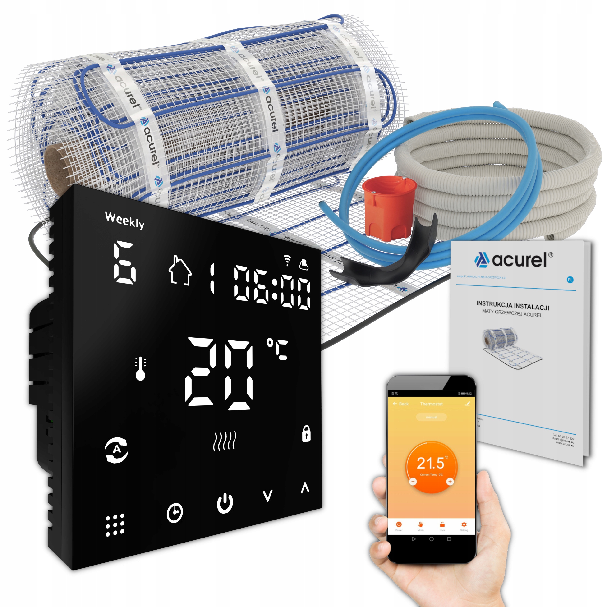 Vykurovacia rohož 1m2 160W/m2 regulátor Zostav